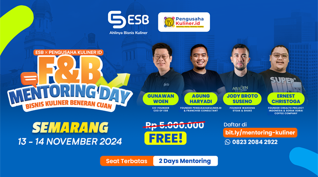 Strategi Bisnis Kuliner Siap Meroket? Temukan Jawabannya di F&B Mentoring Day Semarang, GRATIS!